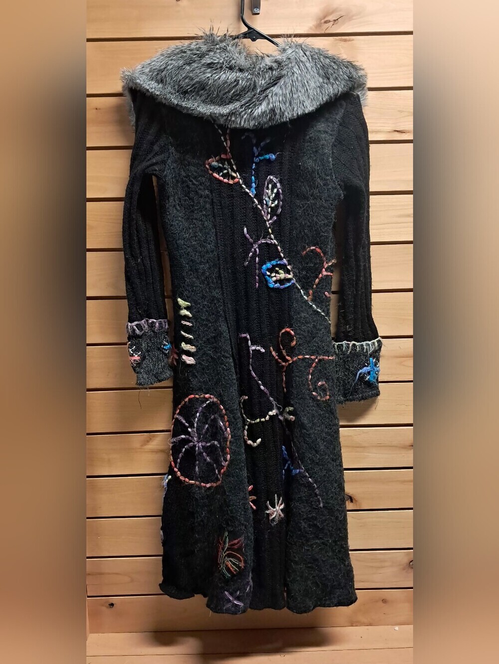 Griffolie Paris Mohair Blend Knit Embroidered Full Length Cardigan Size XS/S - Picture 5 of 8